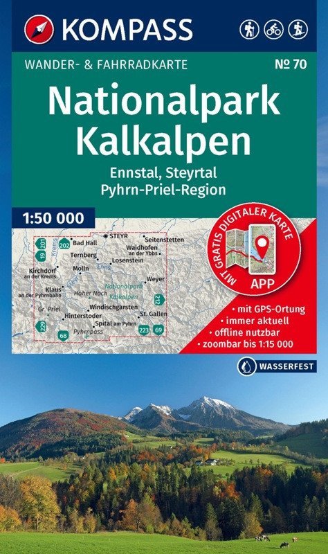 : Národní park Kalkalpen 1:50 000 / turistická mapa KOMPASS 70