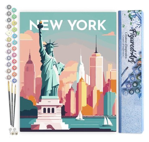 : Malování podle čísel - Vintage New York bez rámu 40x50cm