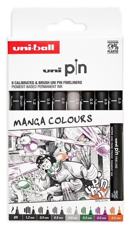 : PIN Manga Colours, (0,5 mm/ 1,2 mm/ BR), mix barev