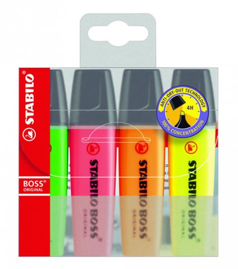 neuveden: Zvýrazňovač STABILO BOSS ORIGINAL sada 4 ks