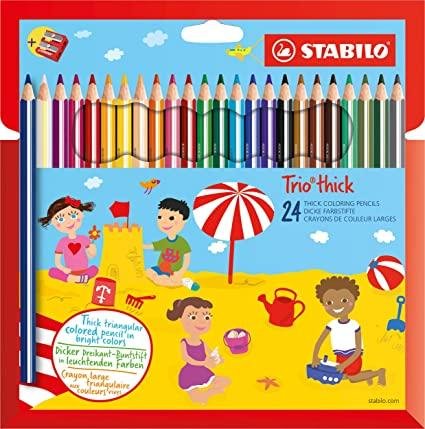 neuveden: Pastelky STABILO Trio silné, sada 24 ks v pouzdru