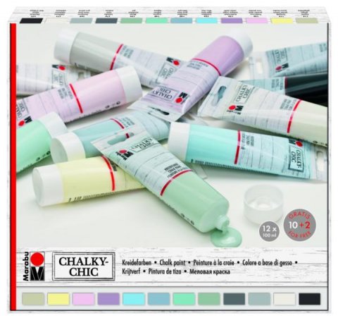neuveden: Marabu Sada Chalky-Chic 12 x 100 ml