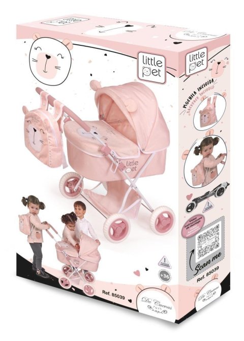 neuveden: Kočárek pro panenky skládací s batůžkem DeCuevas - 60 cm / Little Pet 2020