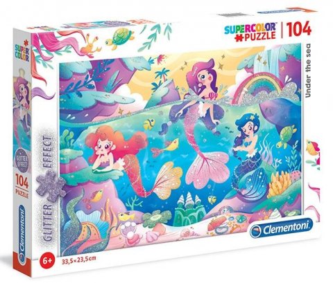 neuveden: Puzzle Supercolor Pod mořem Glitter 104 dílků