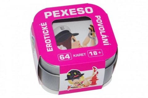neuveden: Erotické pexeso Povolání 64 karet 18+ v plechové krabičce