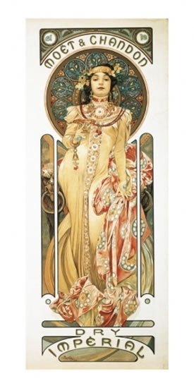 neuveden: Pohled Alfons Mucha – Moët & Chandon, dlouhý