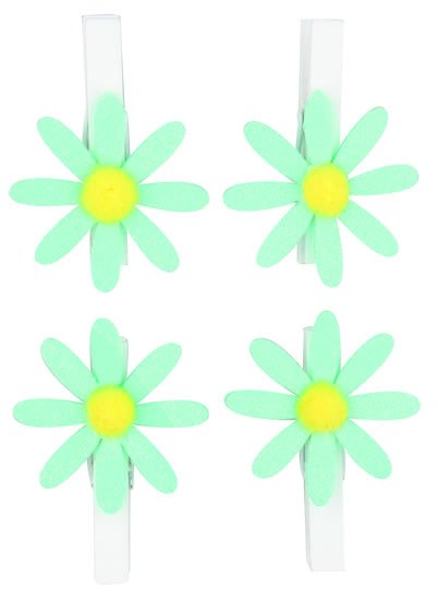 neuveden: Kolíčky 5cm s kytičkou - tyrkysové s glitry 4ks neuveden: Kolíčky 5cm s kytičkou - tyrkysové s glitry 4ks