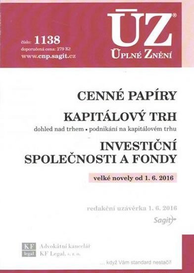 neuveden: ÚZ 1138 Cenné papíry, Kapitálový trh, Investiční společnosti a fondy, Komod