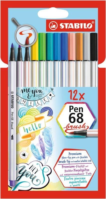 neuveden: Fixa STABILO Pen 68 brush sada 12 ks v pouzdru