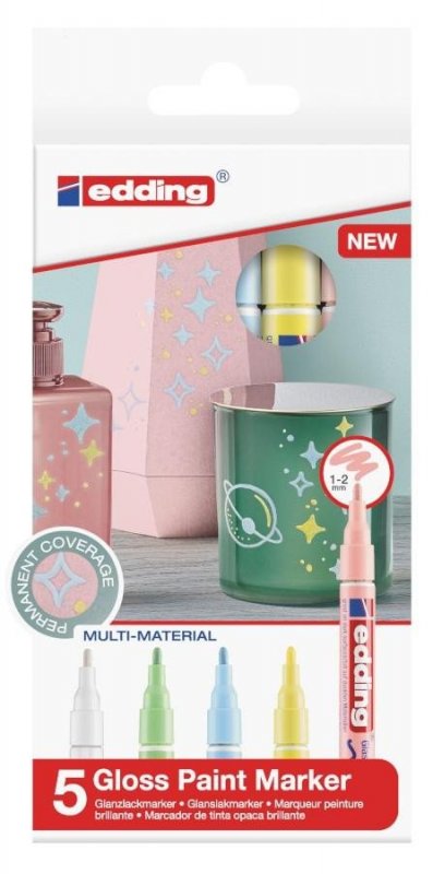 neuveden: Edding Lakový popisovač 751 - Pastel, sada 5 ks