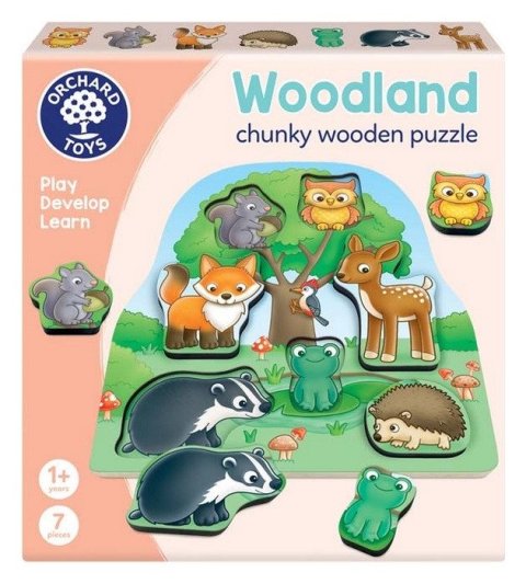 neuveden: Dřevěné puzzle Lesní zvířátka