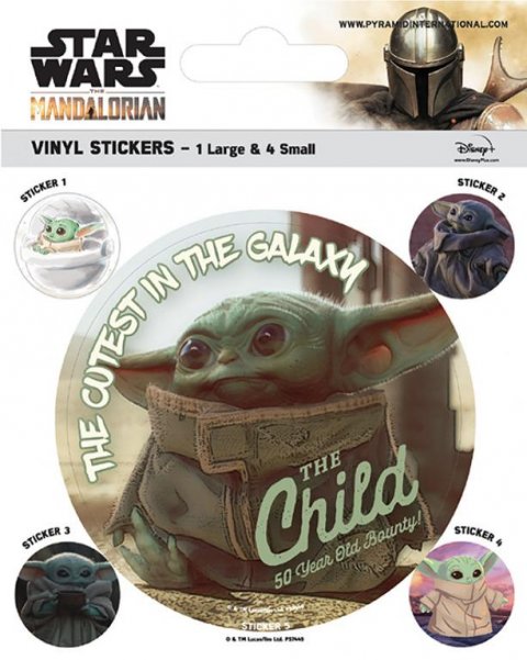 neuveden: Sada samolepek Star Wars: Mandalorian - Baby Yoda