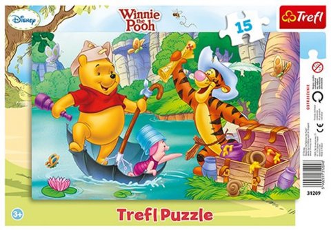 neuveden: Trefl Puzzle Medvídek Pú - Hledání pokladu / 15 dílků