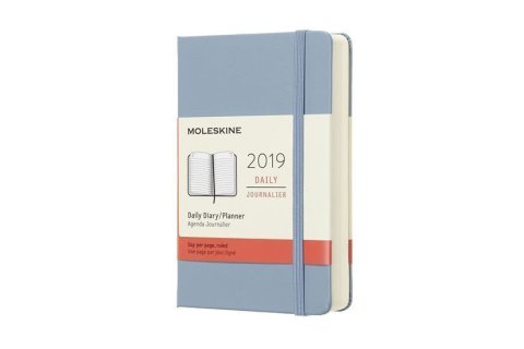 neuveden: Moleskine: Diář 2019 denní tvrdý světle modrý S