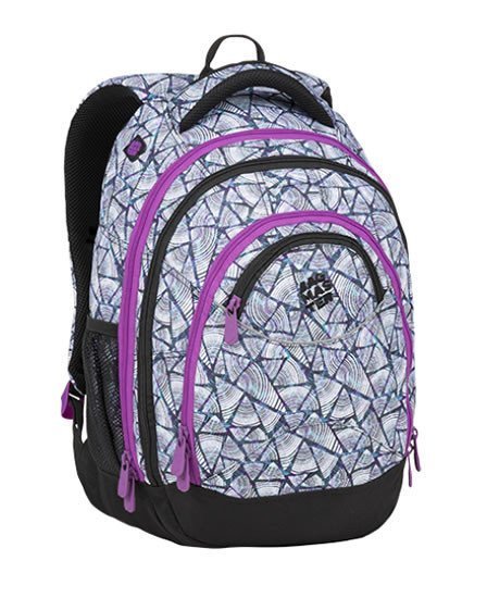neuveden: Bagmaster Dívčí studentský batoh ENERGY 9 B VIOLET/WHITE/BLUE