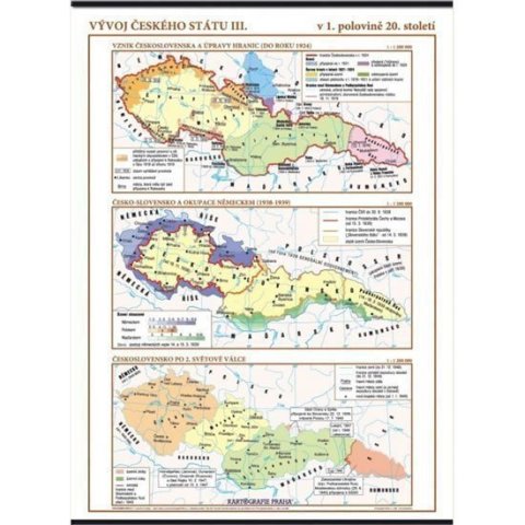 neuveden: Vývoj českého státu III. (v 1. polovině 20. stol.) – školní nástěnná mapa/9