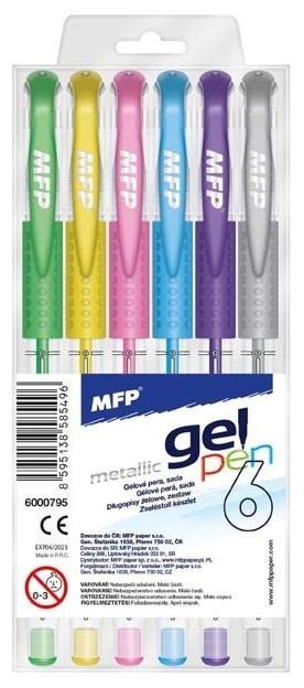 neuveden: Gelové pero METALLIC - set 6 ks