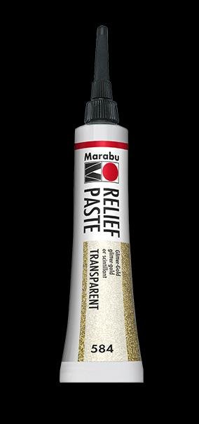 neuveden: Marabu reliéfní pasta na sklo a porcelán/zlatý glitr 20 ml