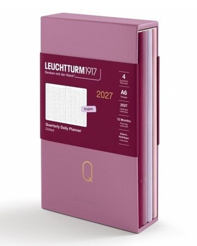 -: Čtvrtletní denní plánovač, tečkovaný, Pocket A6, 2027, 4ks, Shades of Rose,
