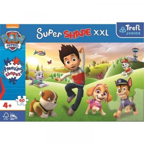 neuveden: Trefl Puzzle Super Shape XXL Tlapková patrola: Usměvaví pejsci 60 dílků