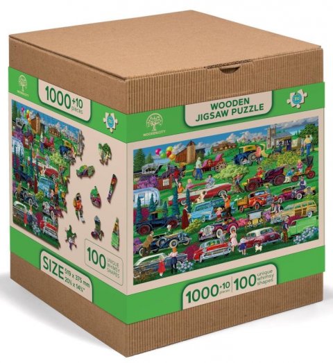 neuveden: Wooden City Puzzle Auta veteráni 1010 dílků, dřevěné