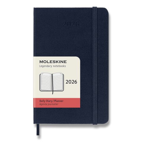 neuveden: Diář Moleskine 2026 - tvrdé desky, S, denní, modrý