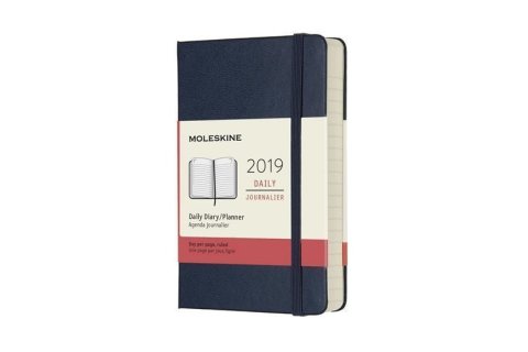 neuveden: Moleskine: Diář 2019 denní tvrdý modrý L