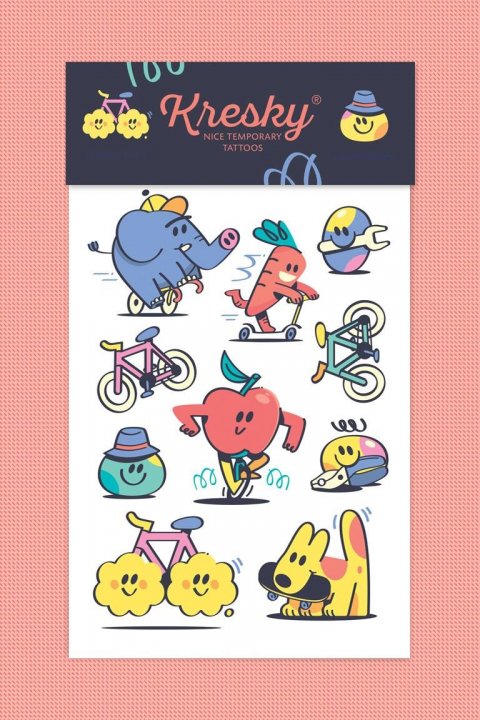 neuveden: Kresky dočasné tetování - Na kolech