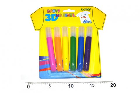 neuveden: Barvy na textil 3D - 6ks