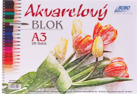 neuveden: Akvarelový blok A3, čistý, 20 listů