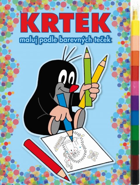neuveden: Krtek 2 - Maluj podle barevných teček + maxi voskovka