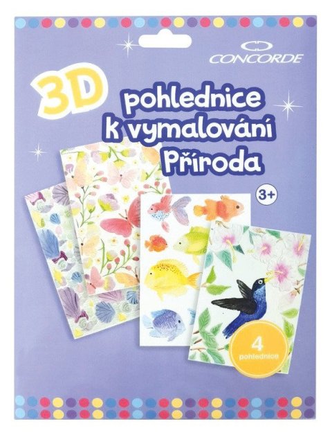 -: 3D pohlednice k vymalování Příroda