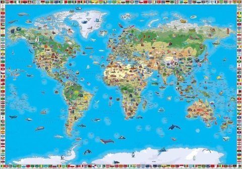 neuveden: Mapa světa pro děti (podložka na stůl)