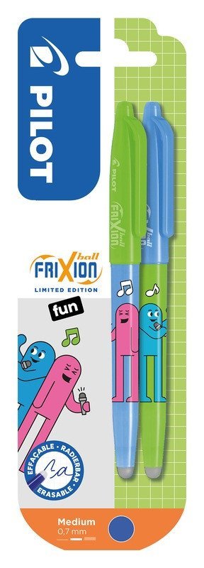 : Gumovací roller FriXion Ball 07, Friends Ltd., R., BL, 2ks, sv.zelená/nebes