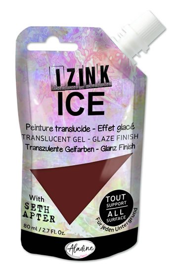 neuveden: Průsvitná gelová barva IZINK Ice - tmavě hnědá 80 ml