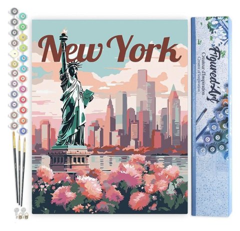 : Malování podle čísel - Vintage Rozkvetlý New York bez rámu 40x50cm