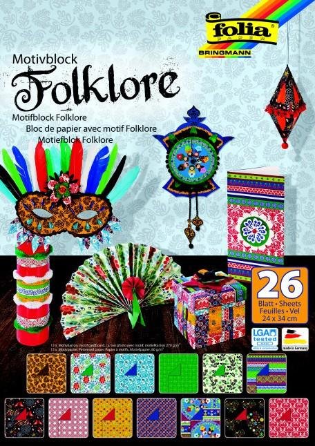 neuveden: Folia Blok Designových papírů s motivem - Folklór 26 listů