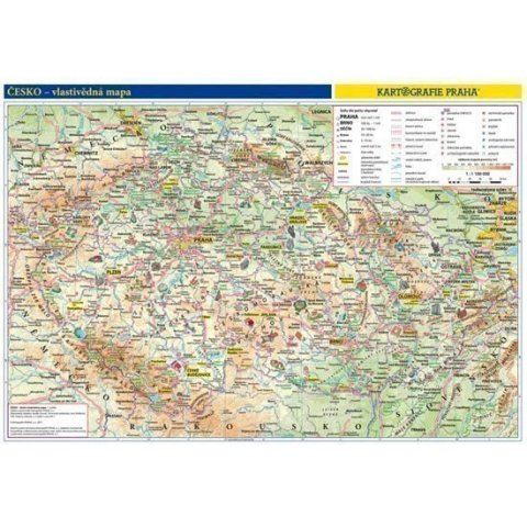 neuveden: Česko - vlastivědná mapa, 1 : 1 100 000 / obrysová mapa / 46 x 32 cm
