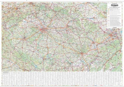 neuveden: Česko - automapa nástěnná 1:360 000 s plastovými lištami (1360x970mm)