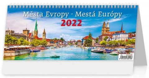 neuveden: Kalendář stolní 2022 - Města Evropy/Mestá Európy