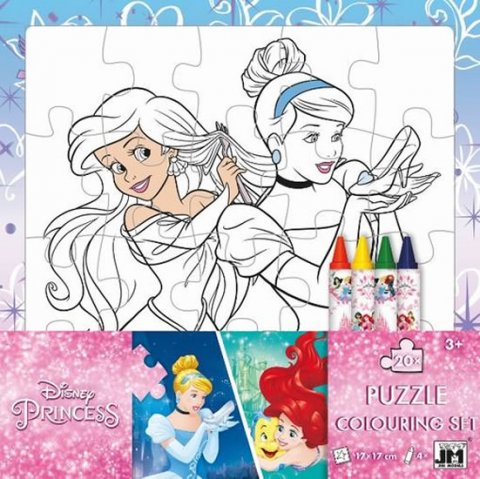 neuveden: Princezny - Omal. puzzle s voskovkami