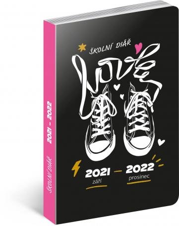 neuveden: Školní diář Tenisky (září 2021 - prosinec 2022), 9,8 × 14,5 cm
