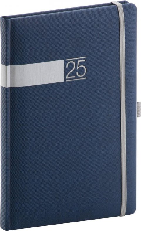 neuveden: Diář 2025: Twill - modrostříbrný, týdenní, 15 × 21 cm neuveden: Diář 2025: Twill - modrostříbrný, týdenní, 15 × 21 cm