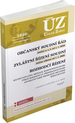 neuveden: ÚZ 1646 Občanský soudní řád, Zvláštní řízení soudní, Rozhodčí řízení, Soudn