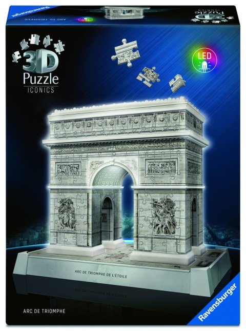 neuveden: 3D Puzzle Iconics: Vítězný oblouk (Noční edice) 216 dílků