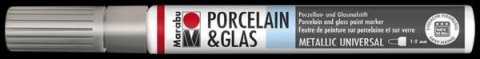 neuveden: Marabu Popisovač na sklo/porcelán 1-2 mm - stříbrný