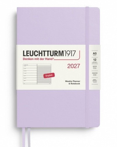 -: Týdenní plánovač & Zápisník Lilac, Medium A5 2027, anglicky