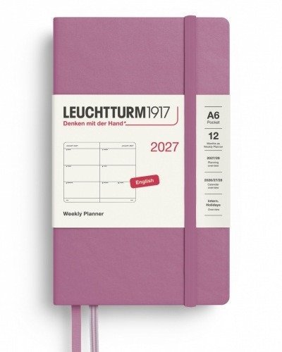 -: Týdenní plánovač Dusty Rose, Pocket A6 2027, anglicky