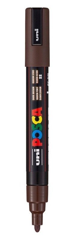 -: Posca popisovač PC-5M, 1,8 - 2,5 mm, tmavě hnědá (22)