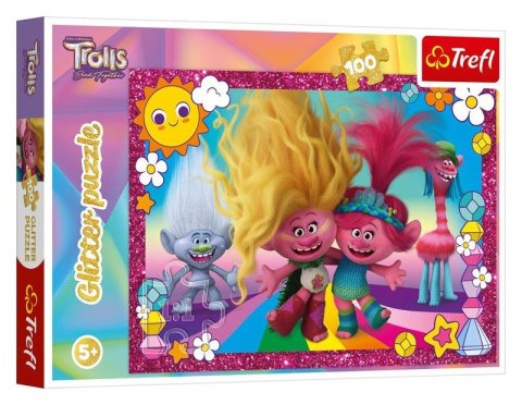 neuveden: Třpytivé puzzle Trollové 3 100 dílků